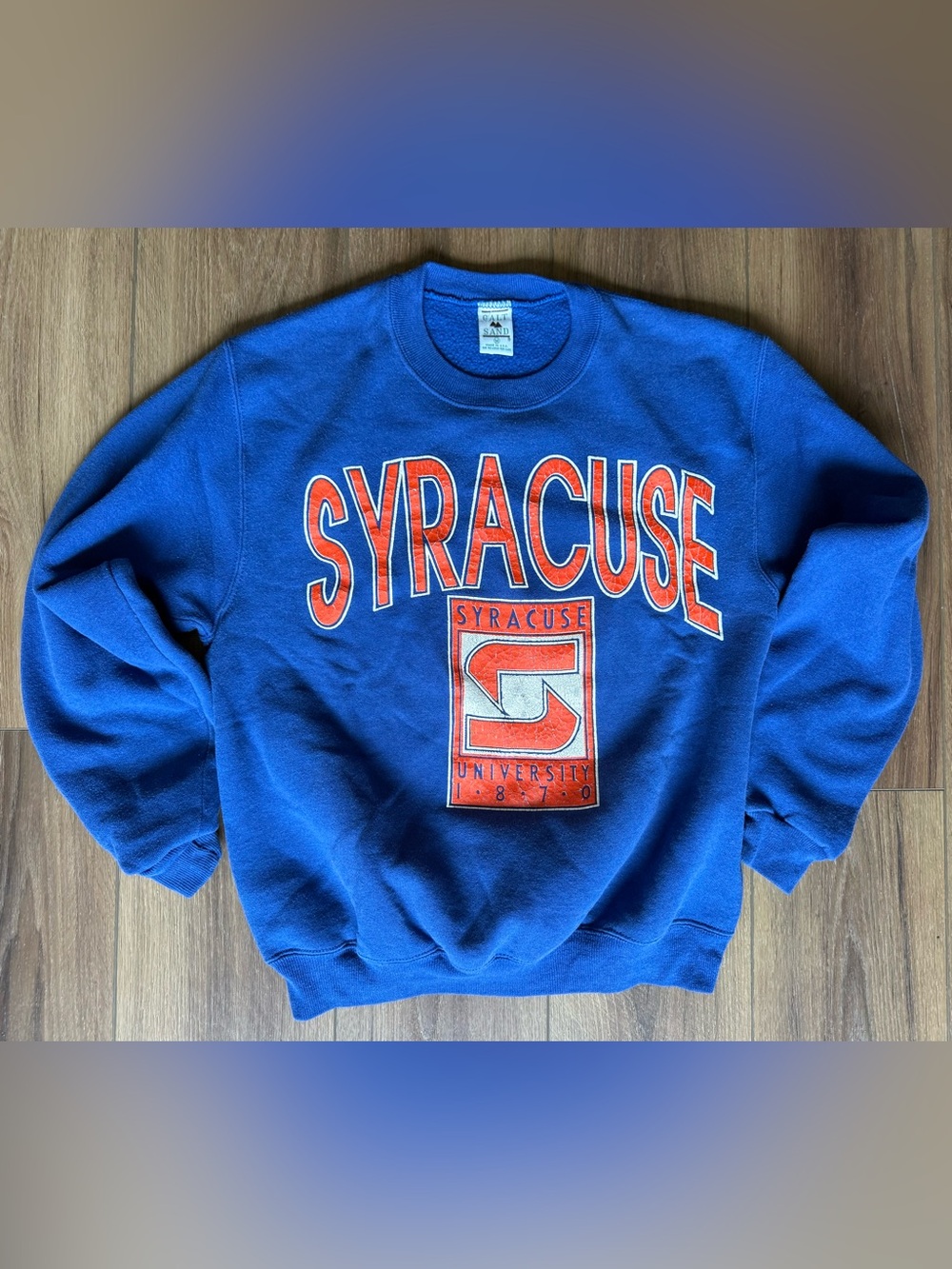 SYRACUSE UNIVERSITY Sweatshirt M 90s Pullover Orange Blue VTG USA